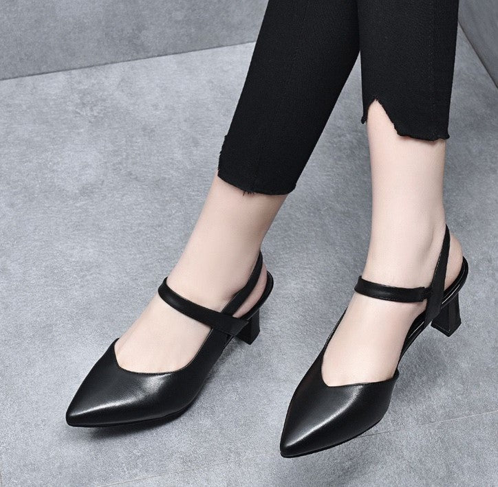 Pointed Toe Thick Heel High Heels