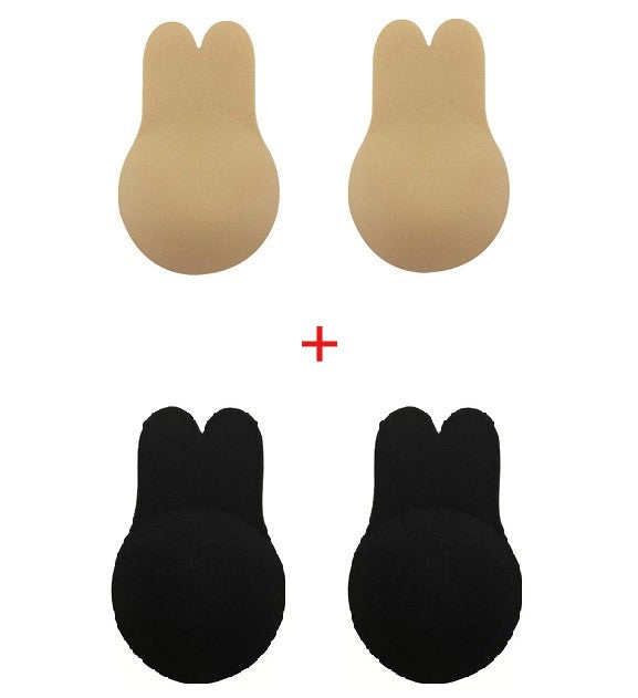 Reusable Lift Up Invisible Tape Bra【1 Pair Black + 1 Pair Cream】