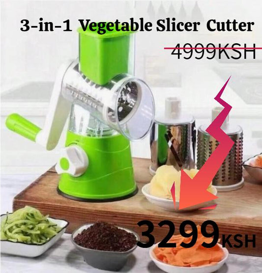 3-in-1 Manual Rotation Fruit Slicer Chopper