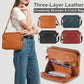 Three-Layer Leather Clutch Bag