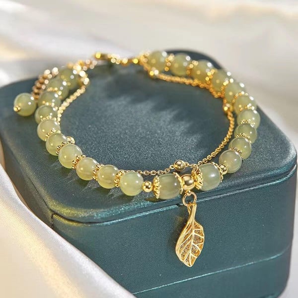 Hetian Jade Gold Leaf Bracelet 【Buy One Get One Free】