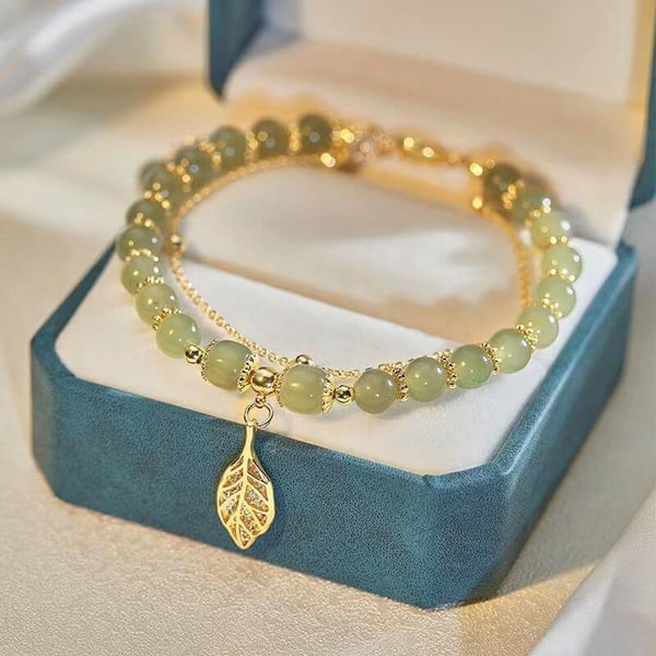 Hetian Jade Gold Leaf Bracelet 【Buy One Get One Free】