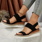 Women's Elastic Band Wedge Sandals【Black Only】