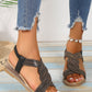 Non-slip Soft Bottom Rhinstone Wedge Shoes