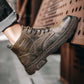 Men Ankle Boots Lace Up Hard-Wearing Vintage Cool Streetwear Simple Boots