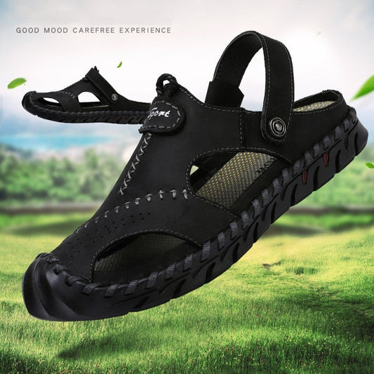 Men's Leather Sandals Classic Soft Durable Sandals/Slippers