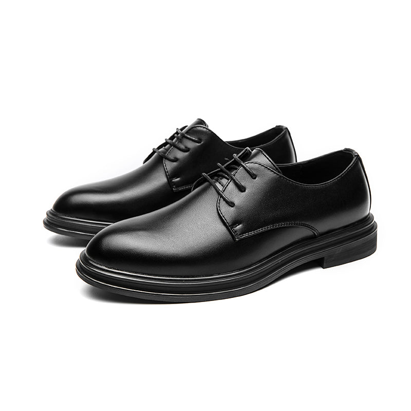 Luxury Handmade Thick Heels Black Male Wedding Office Formal Shoes