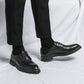 Luxury Handmade Thick Heels Black Male Wedding Office Formal Shoes