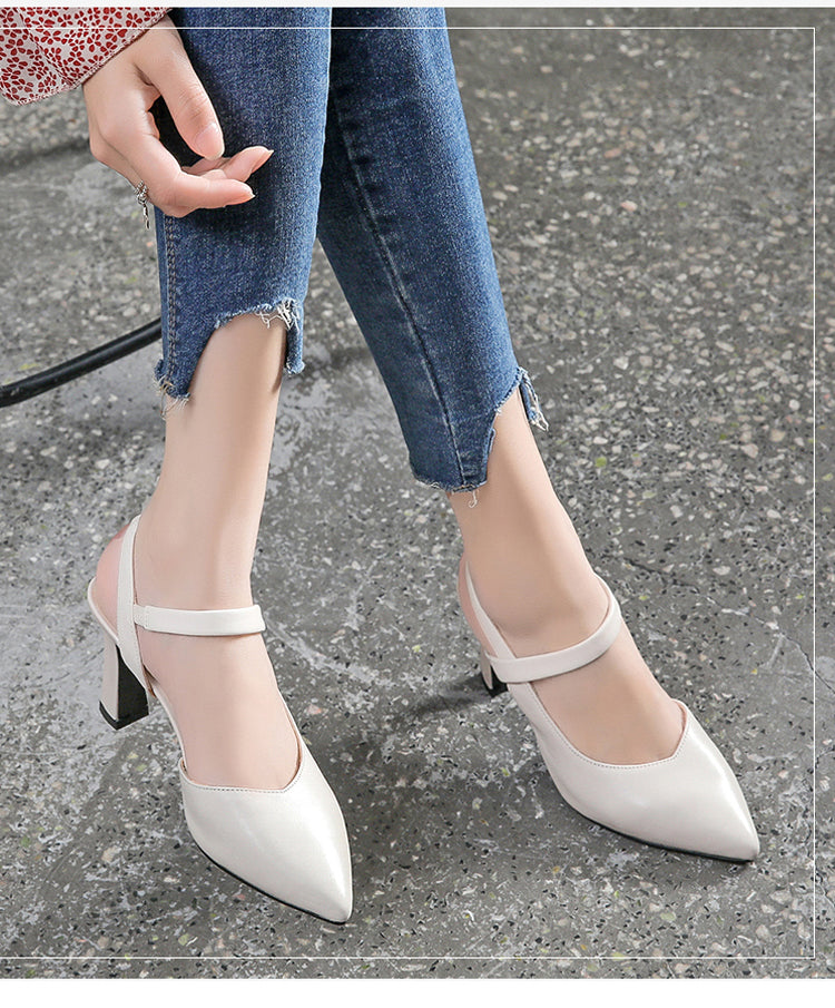 Pointed Toe Thick Heel High Heels