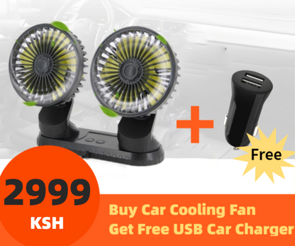 Car USB Dual-Head Fan