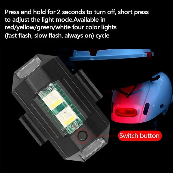 7 Colors LED Aircraft Strobe Lights & USB Charging For Cars, Motorcycles, Bicycles, Drones